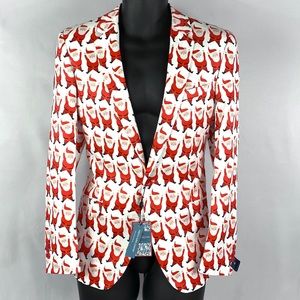 Suslo Couture | Mens Holiday Santa Blazer Red S 38
